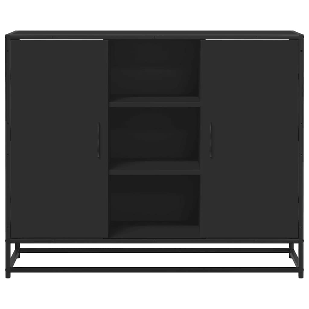 vidaXL Szafka, czarna, 92x35x76 cm, materiał drewnopochodny