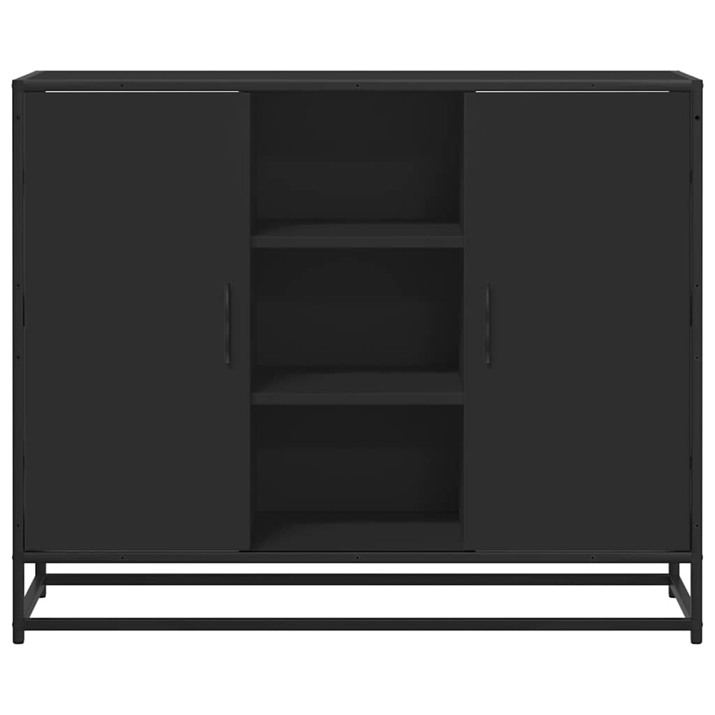 vidaXL Szafka, czarna, 92x35x76 cm, materiał drewnopochodny