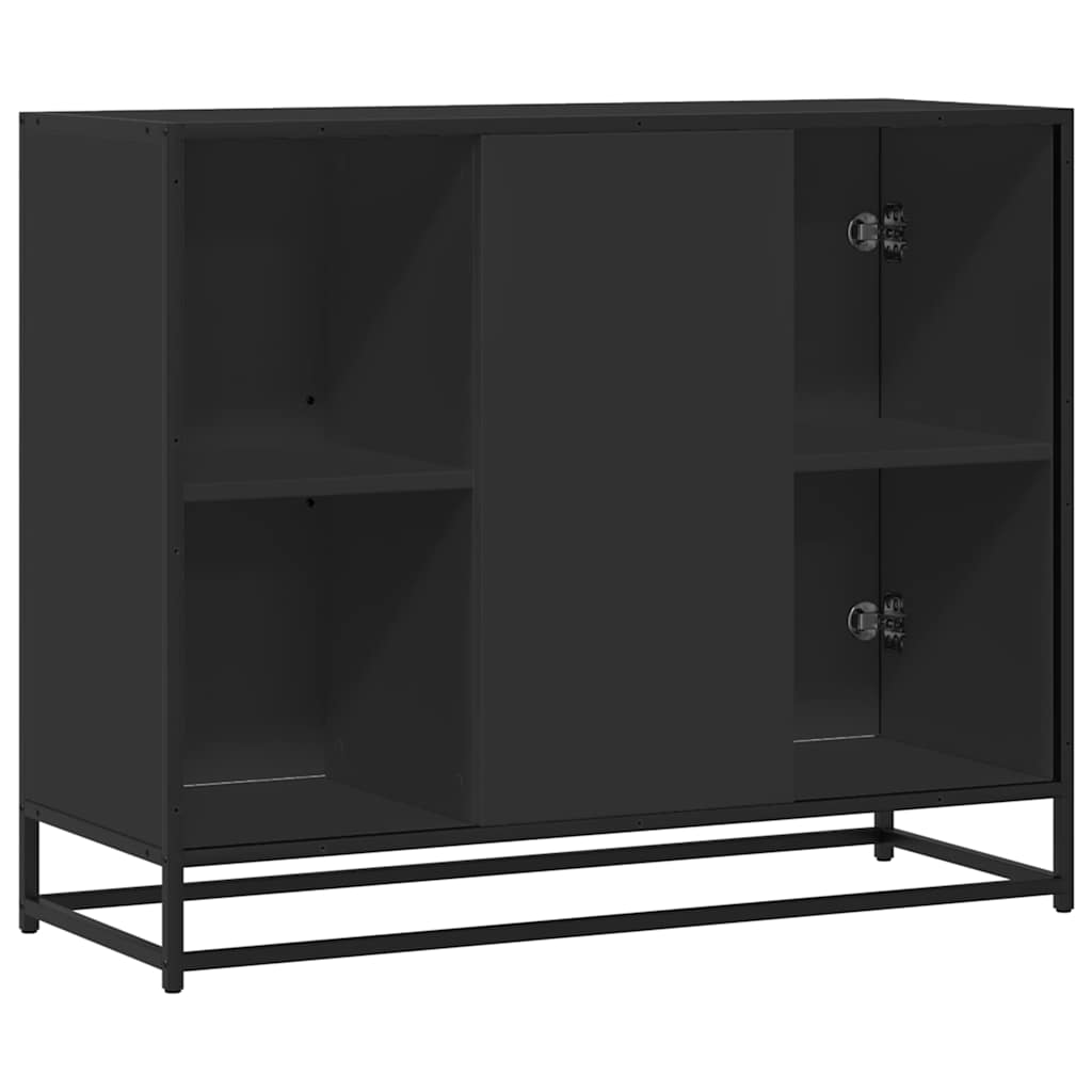 vidaXL Szafka, czarna, 92x35x76 cm, materiał drewnopochodny