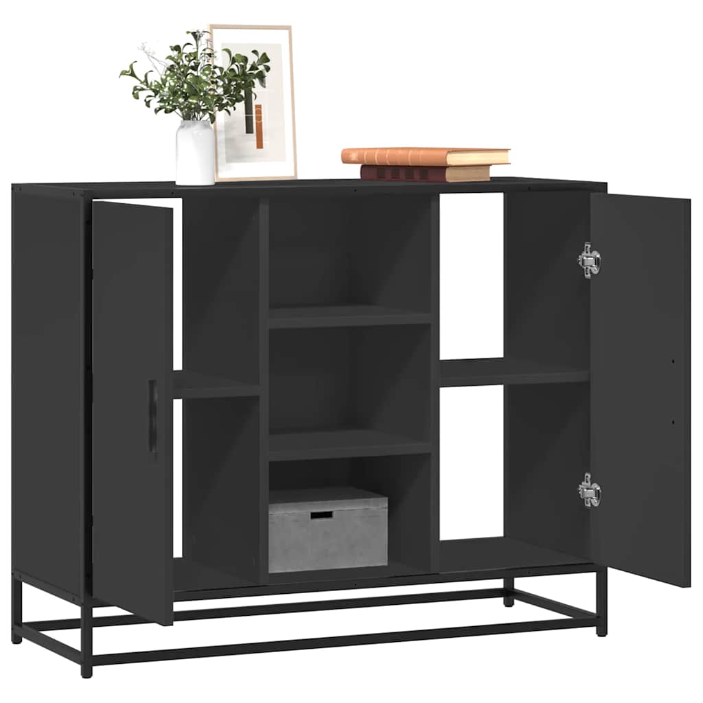 vidaXL Szafka, czarna, 92x35x76 cm, materiał drewnopochodny