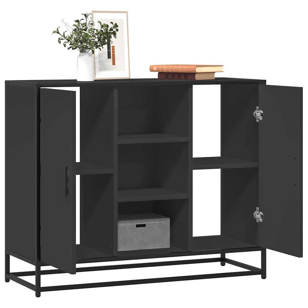 vidaXL Szafka, czarna, 92x35x76 cm, materiał drewnopochodny