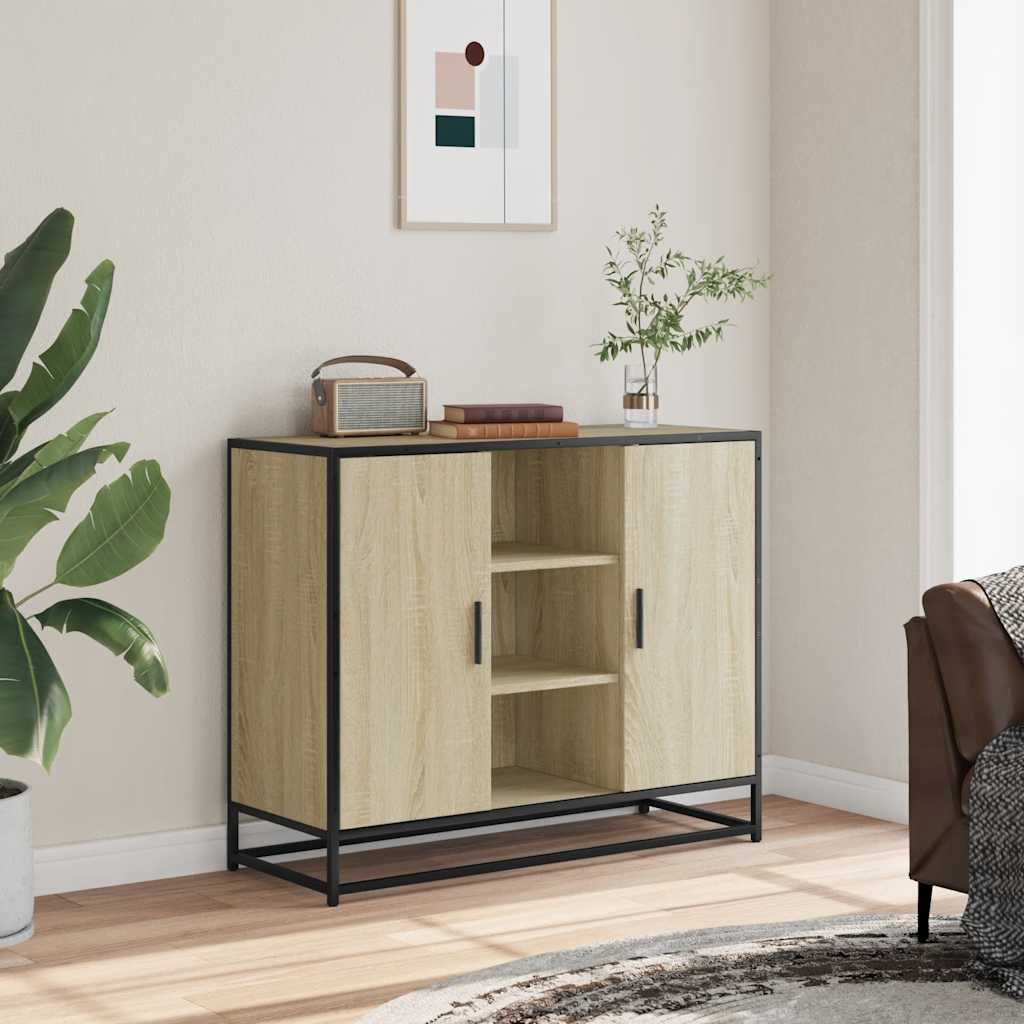 vidaXL Szafka, dąb sonoma, 92x35x76 cm, materiał drewnopochodny
