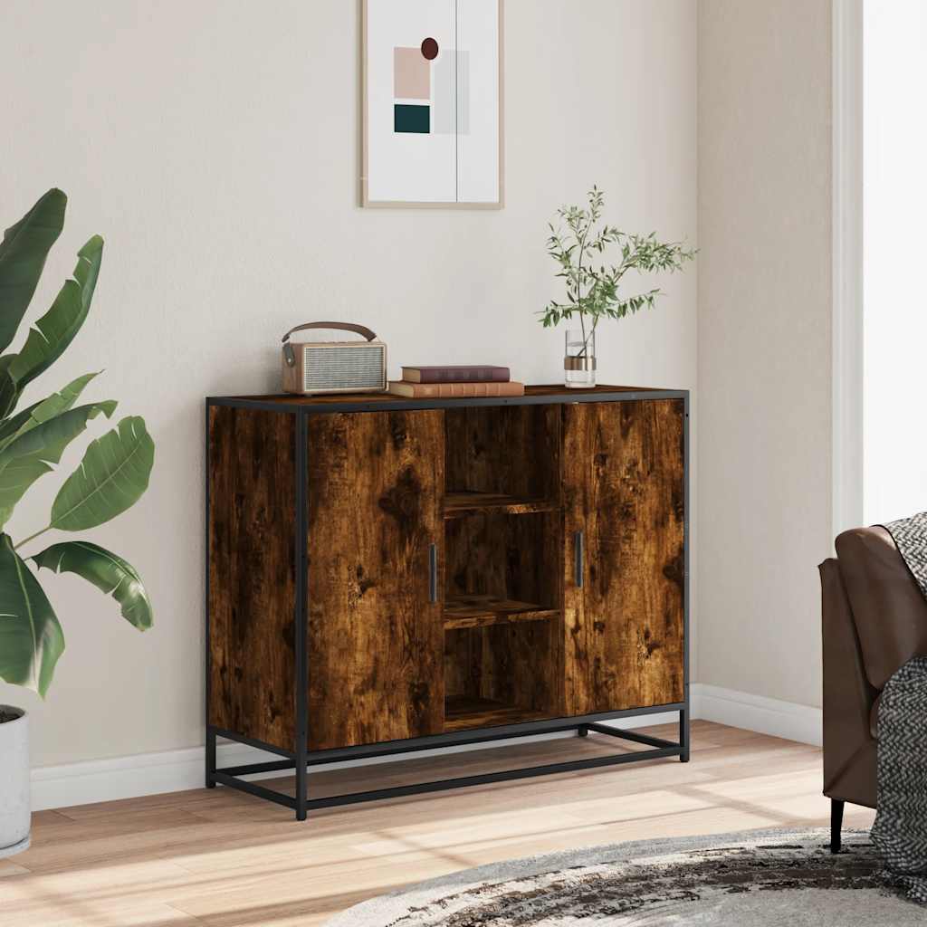 vidaXL Szafka, przydymiony dąb, 92x35x76 cm, materiał drewnopochodny