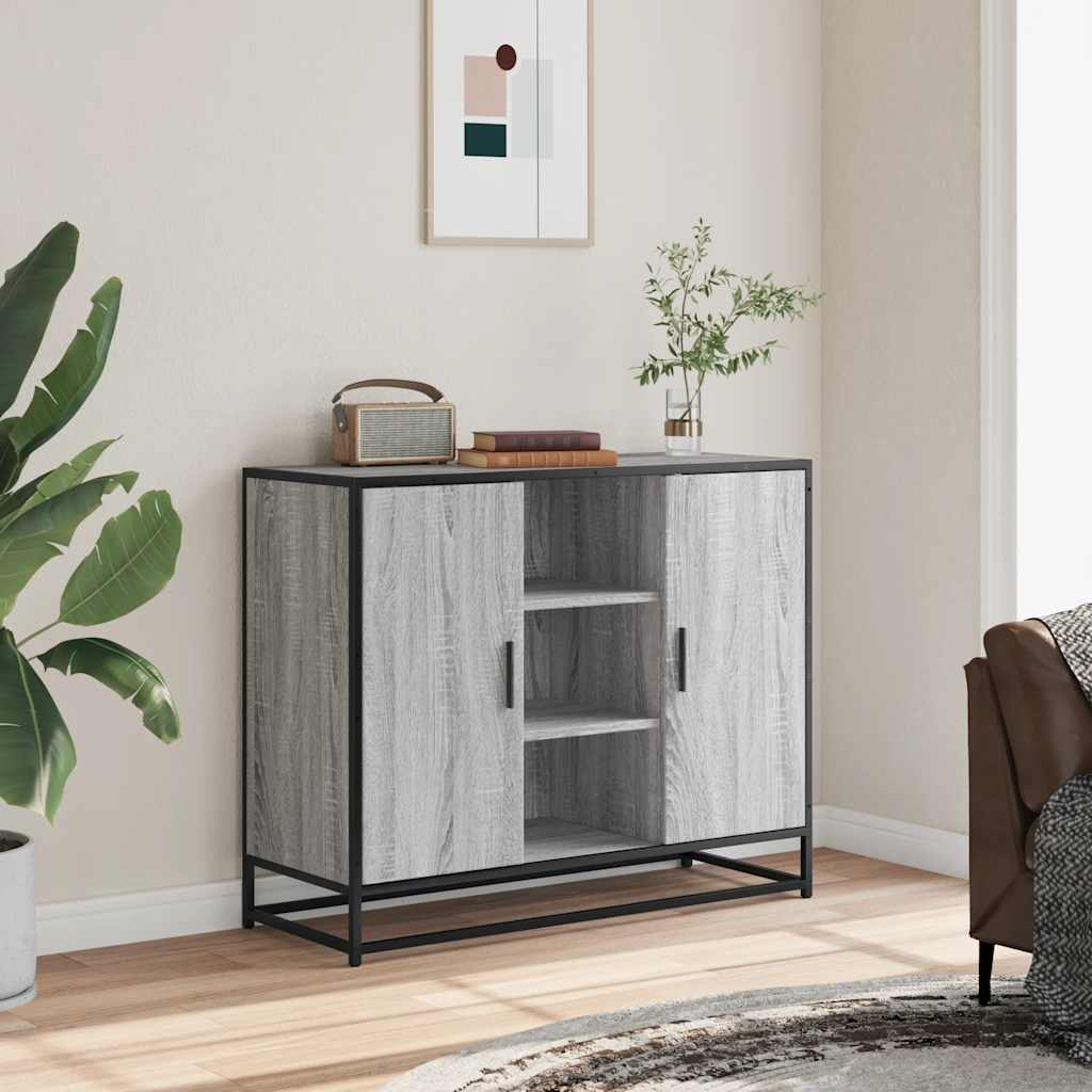 vidaXL Szafka, szary dąb sonoma, 92x35x76 cm, materiał drewnopochodny