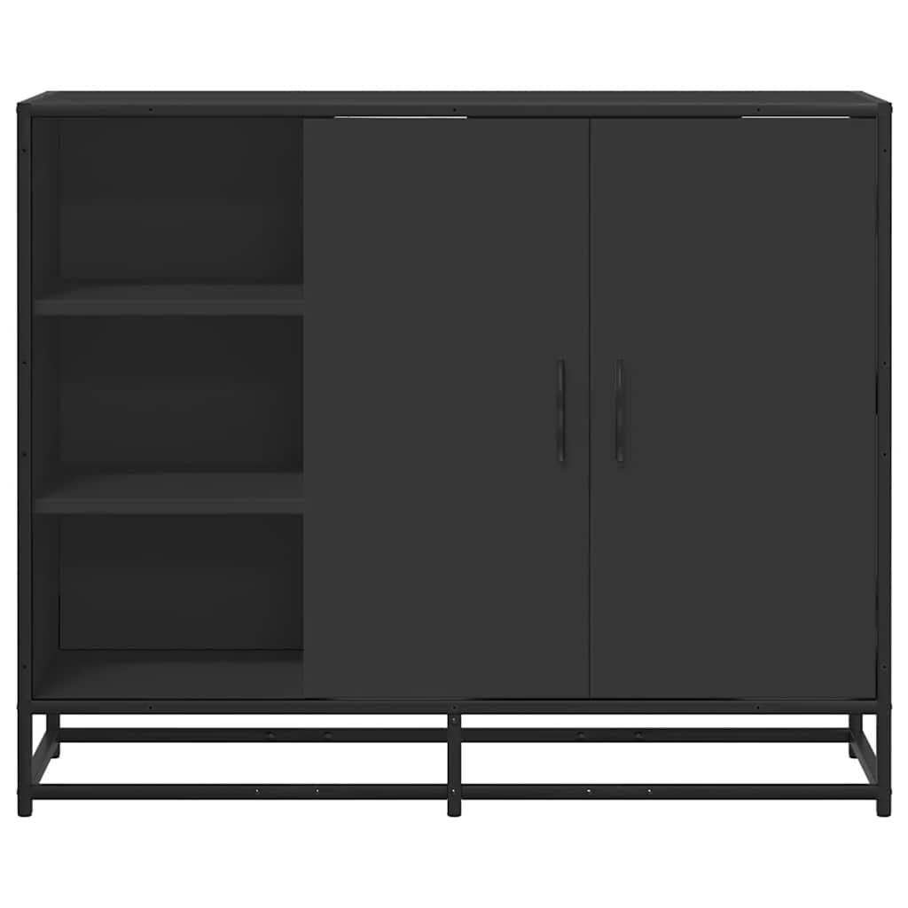 vidaXL Szafka, czarna, 92x35x76 cm, materiał drewnopochodny