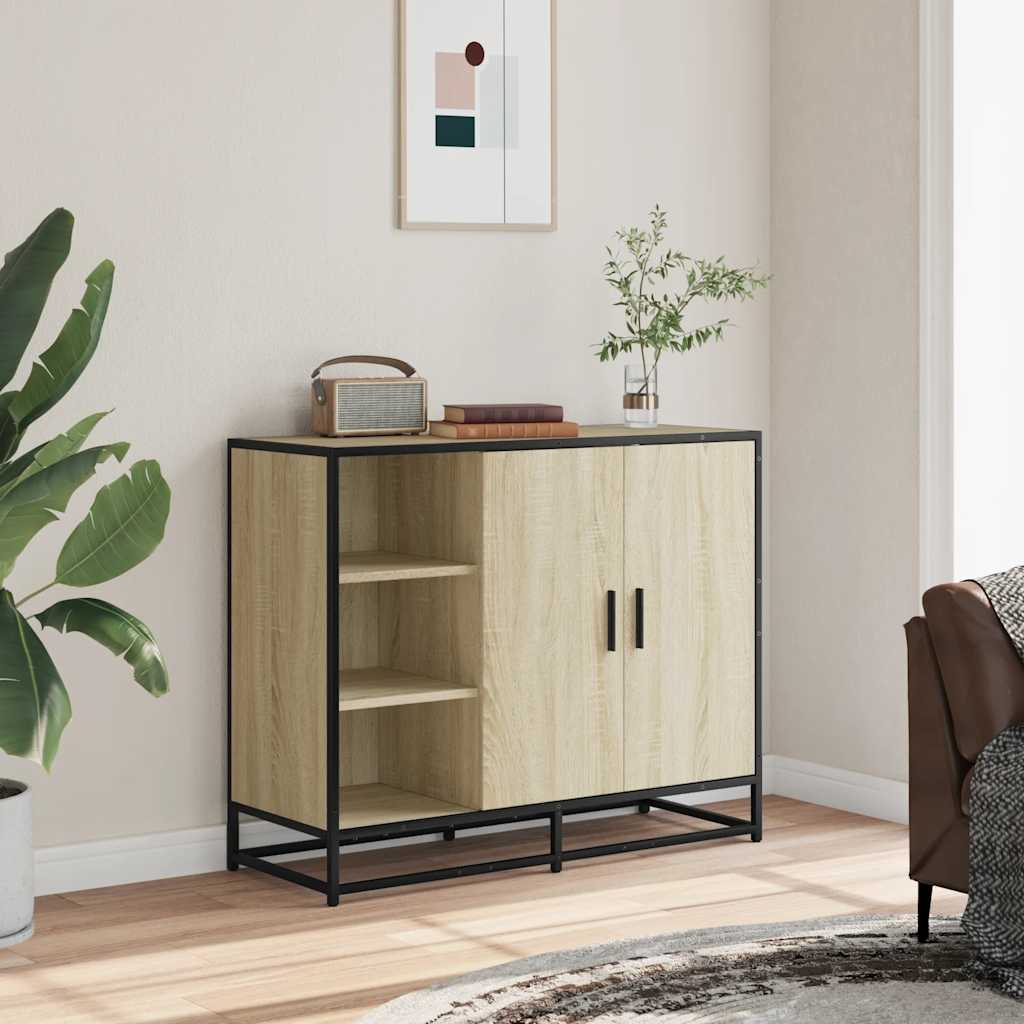 vidaXL Szafka, dąb sonoma, 92x35x76 cm, materiał drewnopochodny