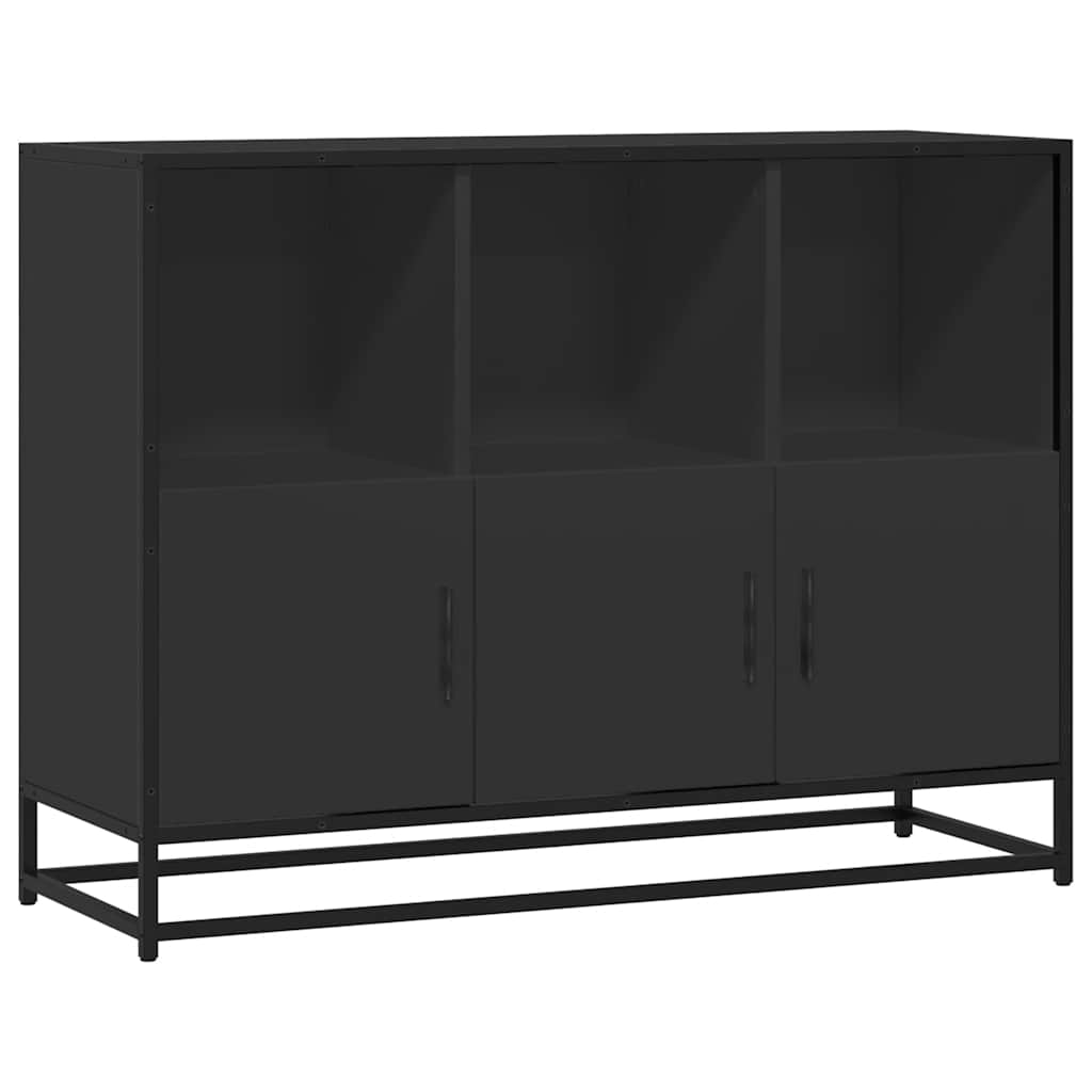 vidaXL Komoda, czarna, 100x35x76 cm, materiał drewnopochodny