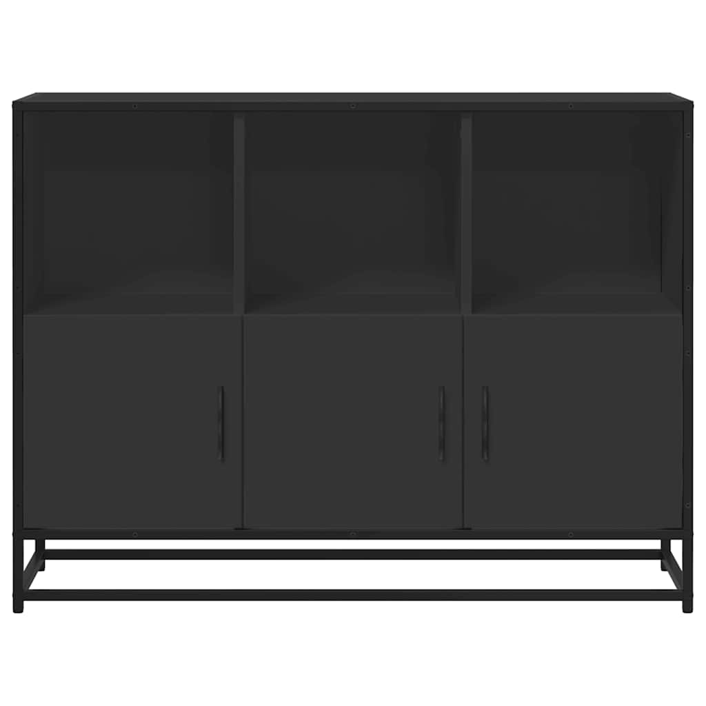 vidaXL Komoda, czarna, 100x35x76 cm, materiał drewnopochodny