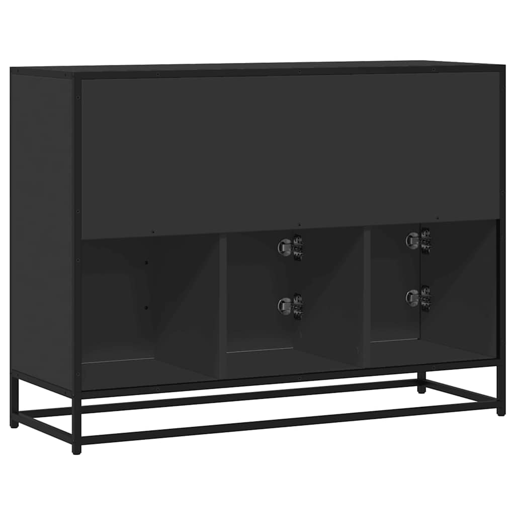 vidaXL Komoda, czarna, 100x35x76 cm, materiał drewnopochodny