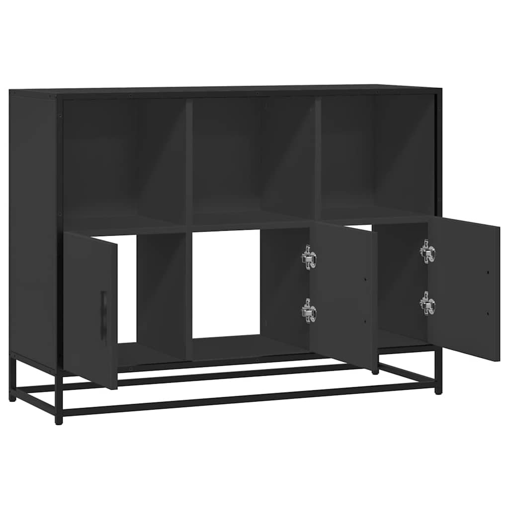 vidaXL Komoda, czarna, 100x35x76 cm, materiał drewnopochodny