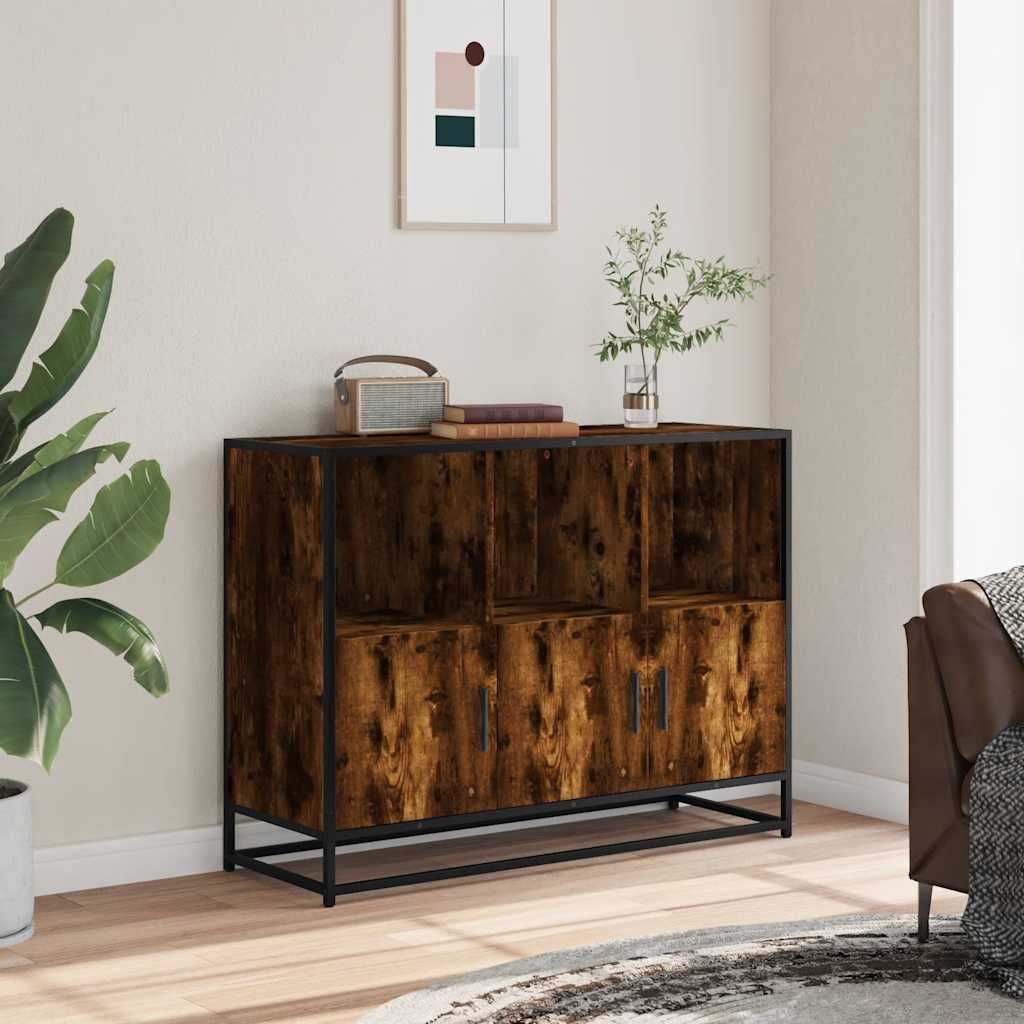 vidaXL Komoda, przydymiony dąb, 100x35x76 cm, materiał drewnopochodny