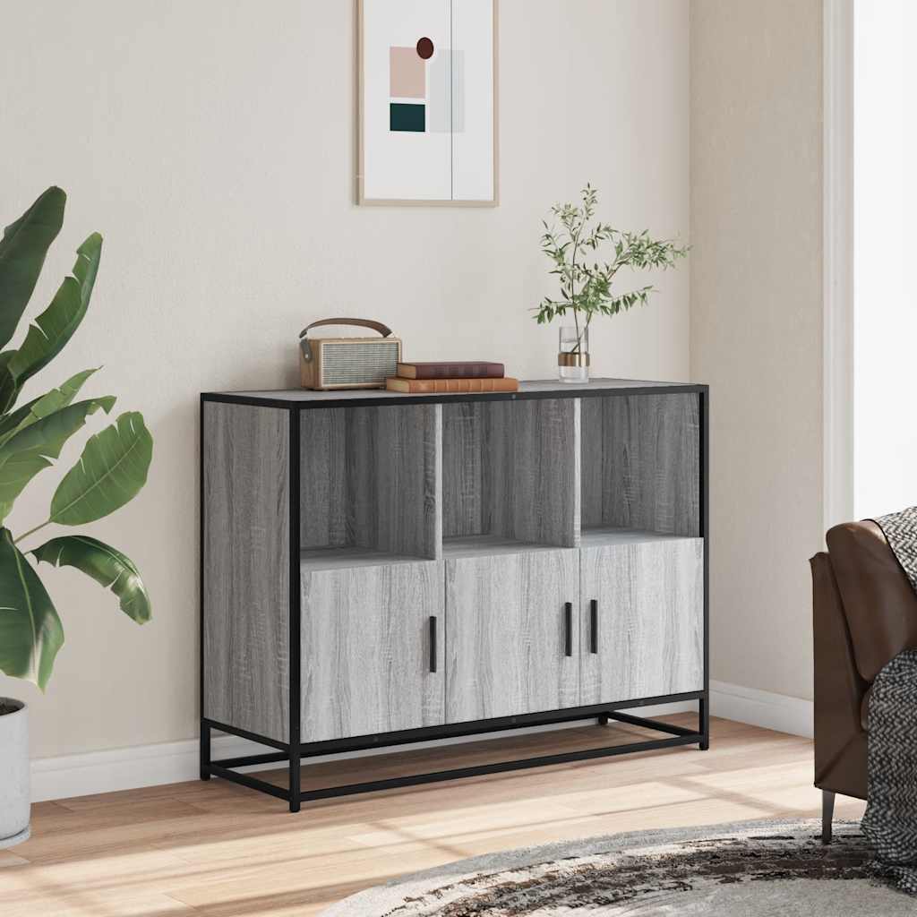 vidaXL Komoda, szary dąb sonoma, 100x35x76 cm, materiał drewnopochodny