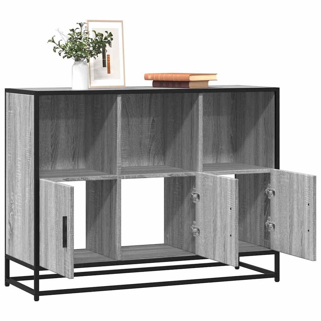 vidaXL Komoda, szary dąb sonoma, 100x35x76 cm, materiał drewnopochodny