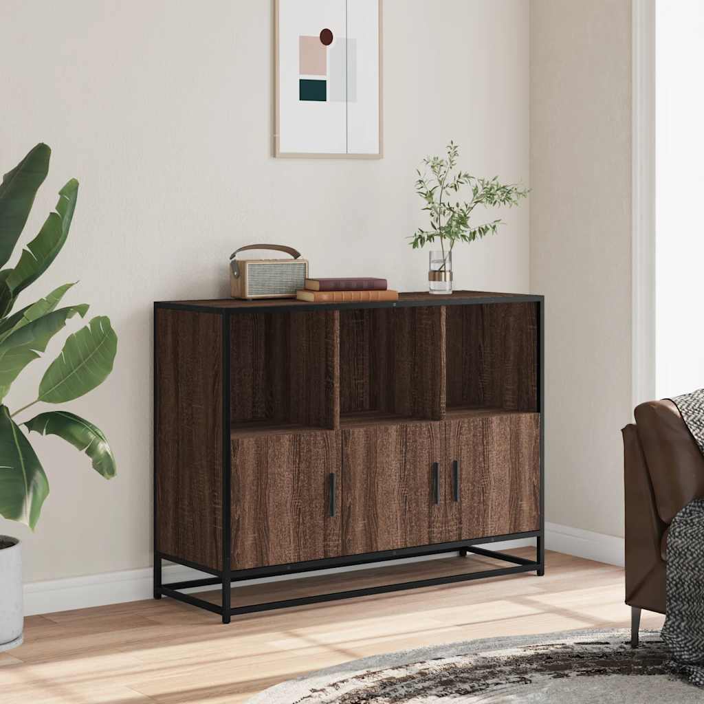 vidaXL Komoda, brązowy dąb, 100x35x76 cm, materiał drewnopochodny