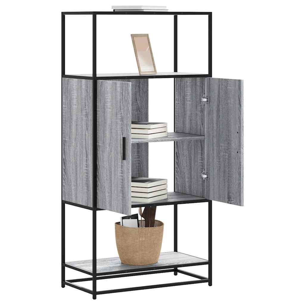 vidaXL Wysoka szafka, szary dąb sonoma, 68x35x139 cm