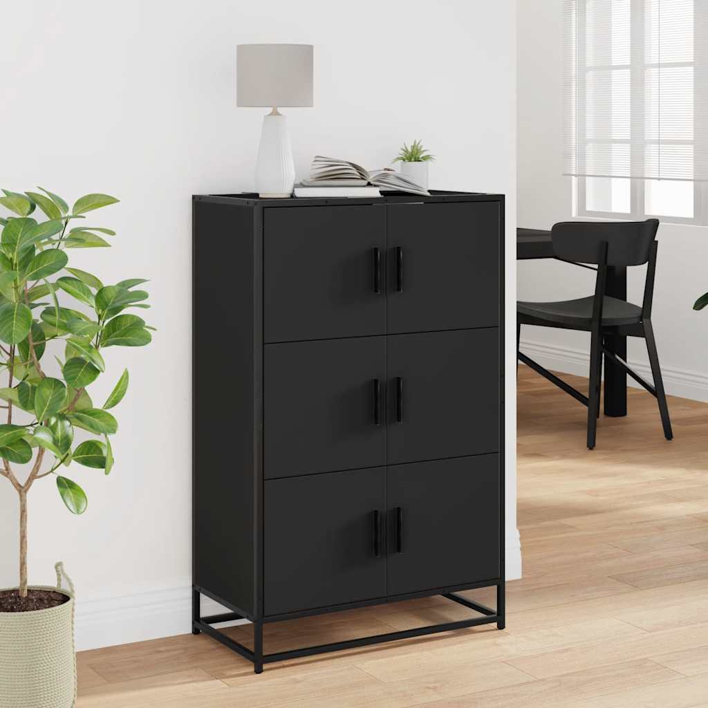 vidaXL Wysoka szafka, czarna, 68x35x106,5 cm