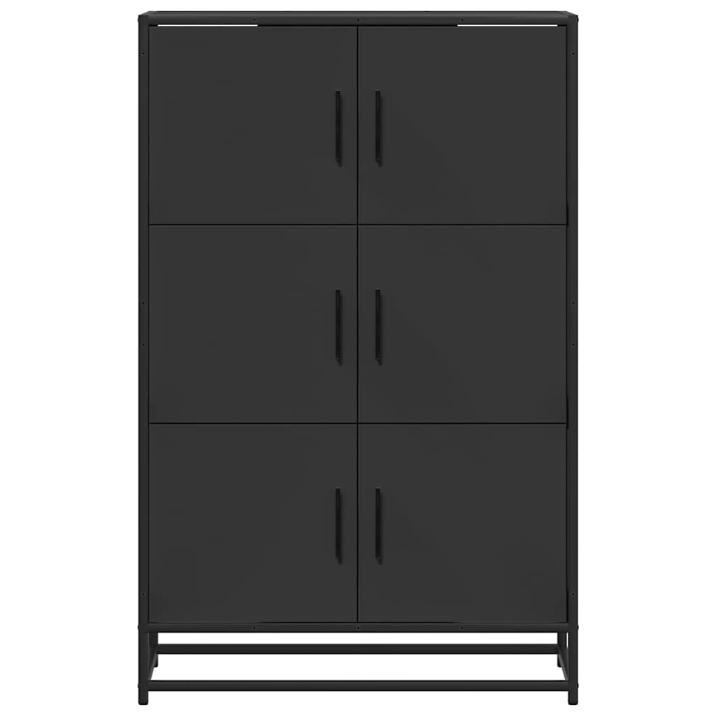 vidaXL Wysoka szafka, czarna, 68x35x106,5 cm