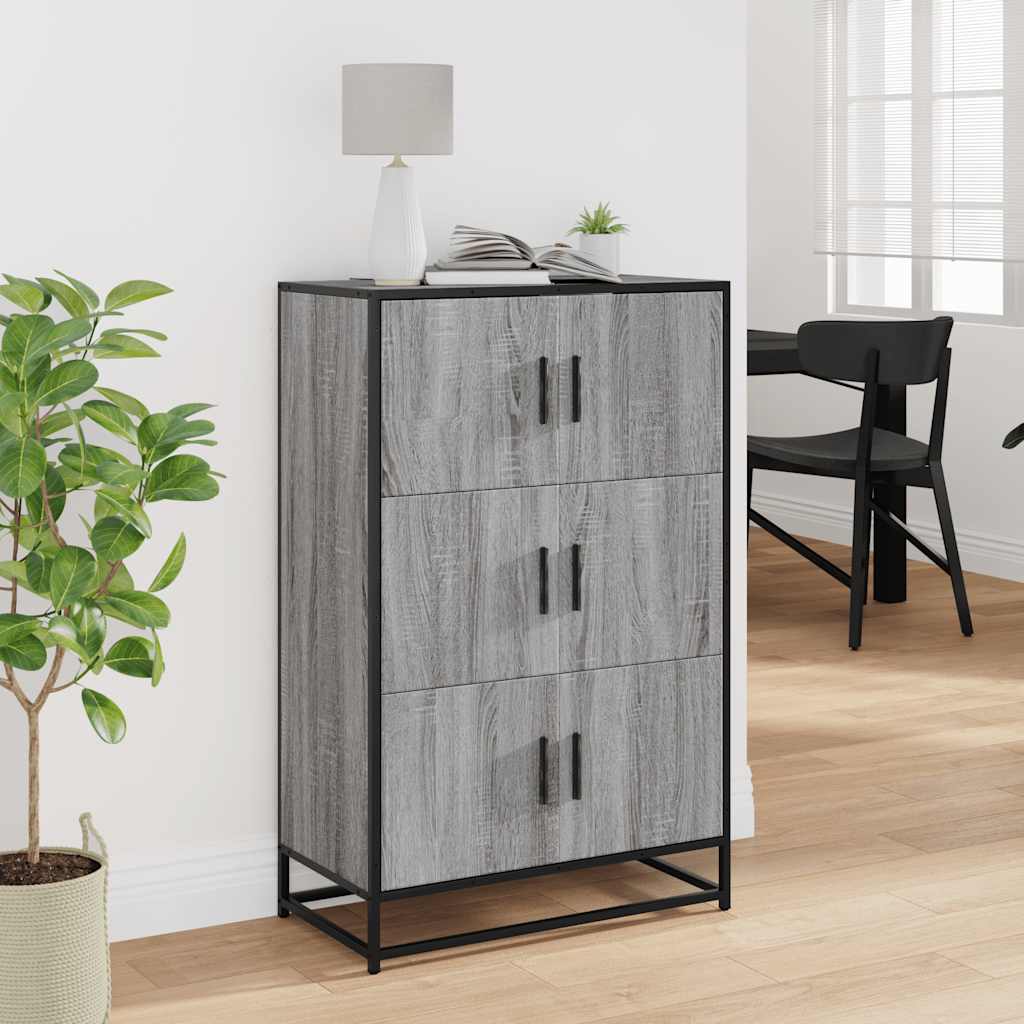 vidaXL Wysoka szafka, szary dąb sonoma, 68x35x106,5 cm