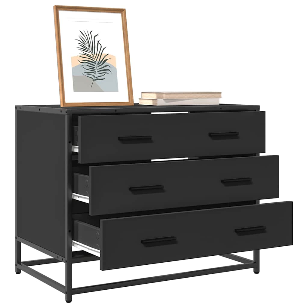 vidaXL Komoda, czarna, 70x41x56 cm, materiał drewnopochodny