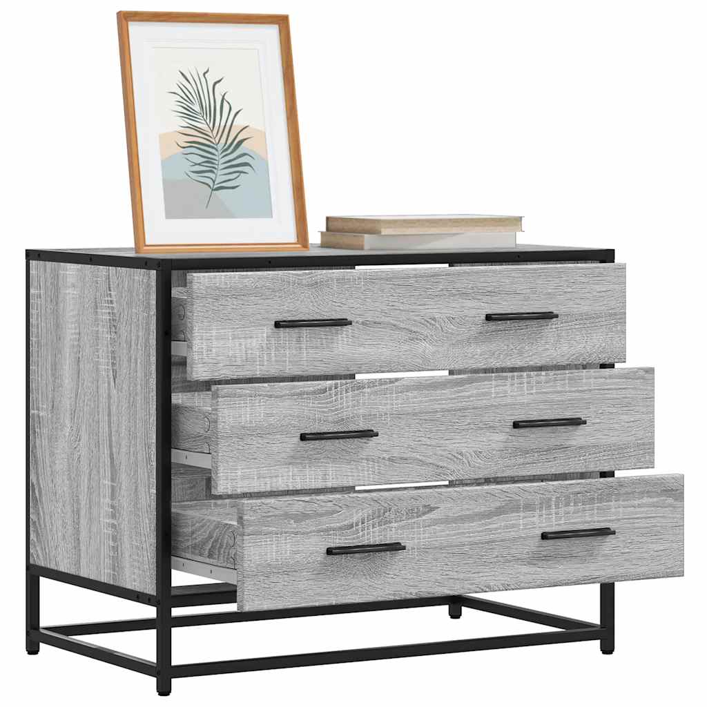 vidaXL Komoda, szary dąb sonoma, 70x41x56 cm, materiał drewnopochodny