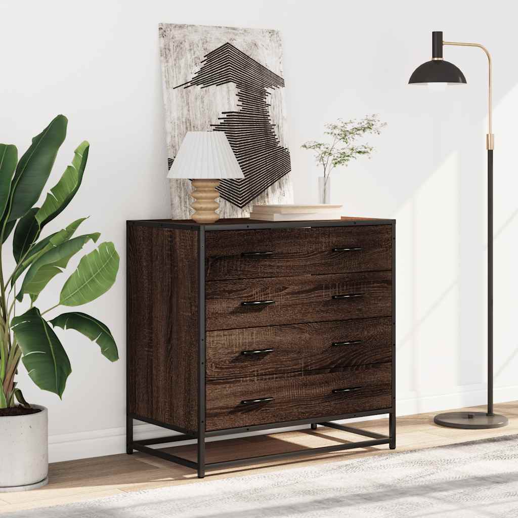 vidaXL Komoda, brązowy dąb, 70x41x70 cm, materiał drewnopochodny