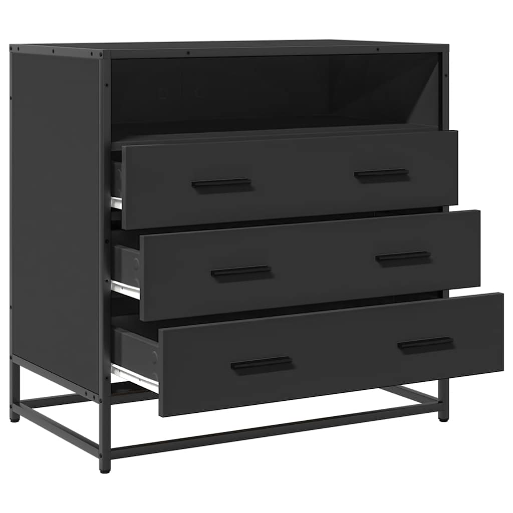 vidaXL Komoda, czarna, 70x41x70 cm, materiał drewnopochodny