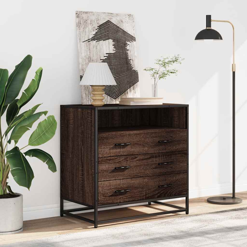 vidaXL Komoda, brązowy dąb, 70x41x70 cm, materiał drewnopochodny