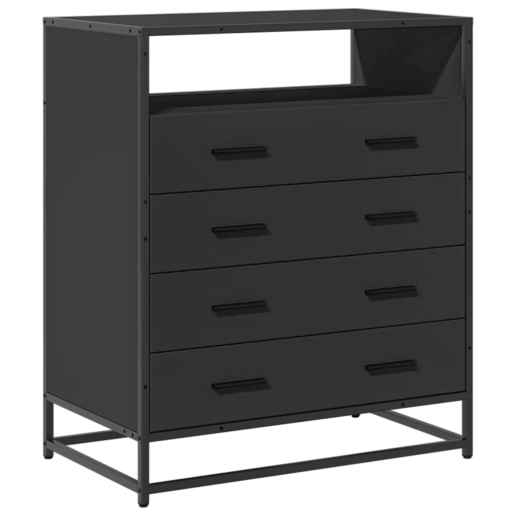 vidaXL Komoda, czarna, 70x41x83,5 cm, materiał drewnopochodny