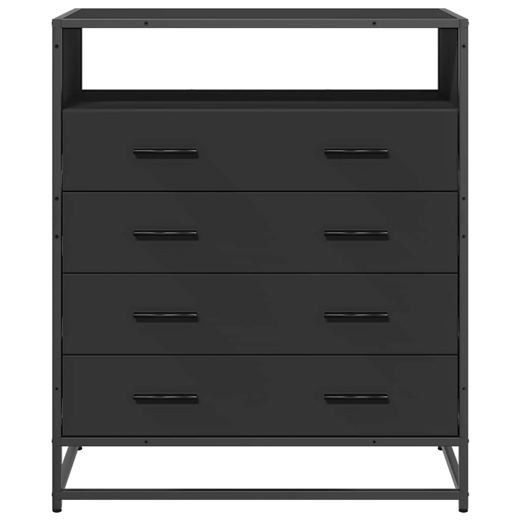 vidaXL Komoda, czarna, 70x41x83,5 cm, materiał drewnopochodny