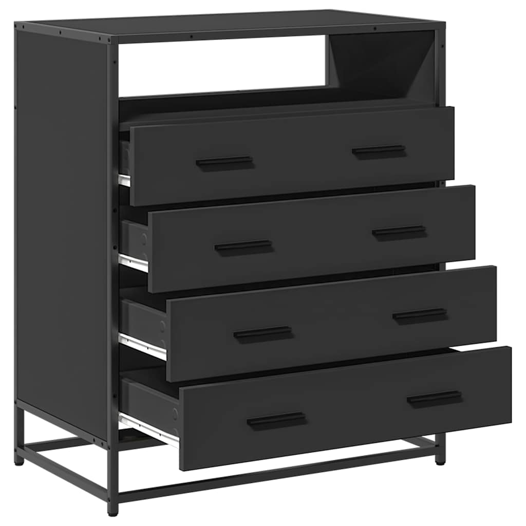 vidaXL Komoda, czarna, 70x41x83,5 cm, materiał drewnopochodny