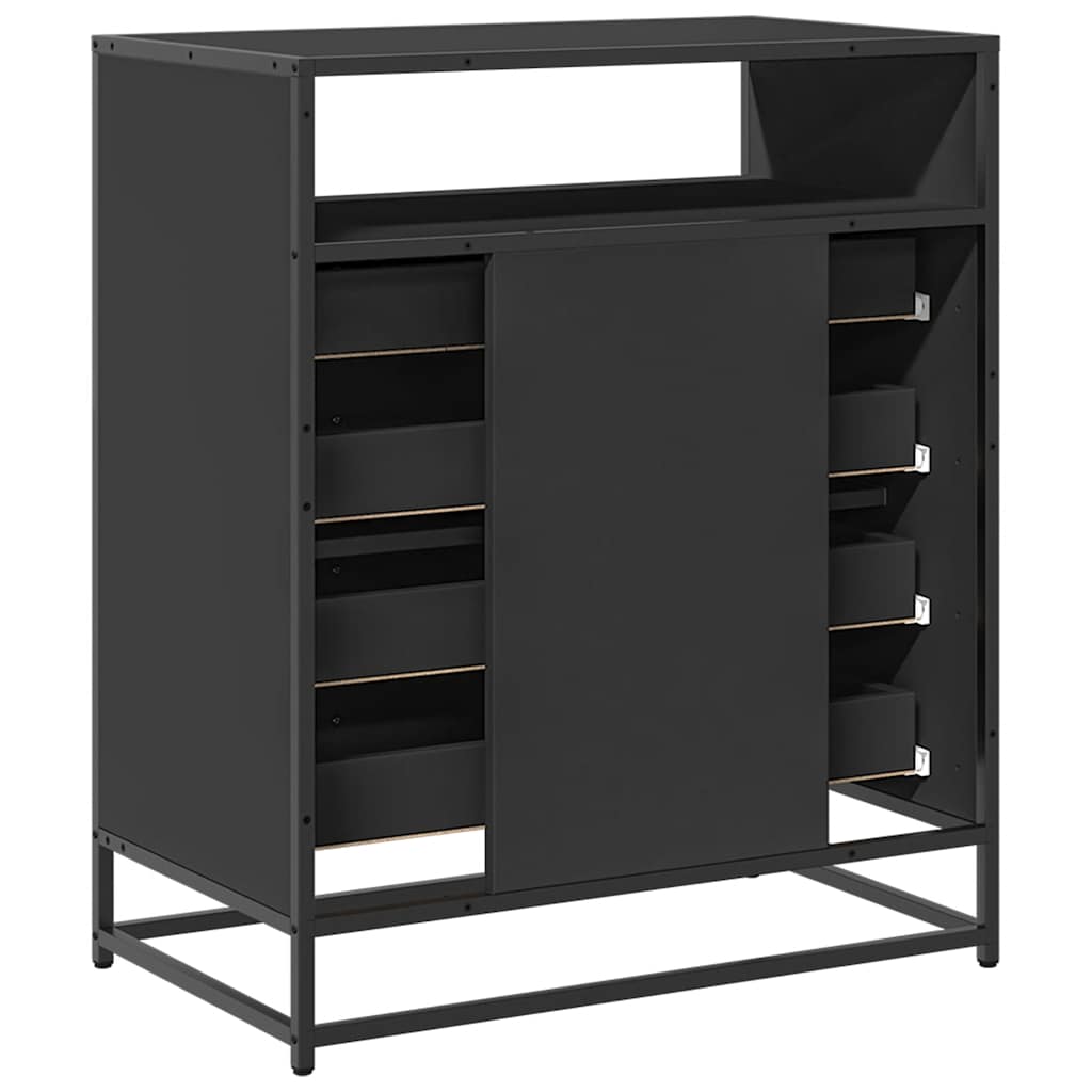 vidaXL Komoda, czarna, 70x41x83,5 cm, materiał drewnopochodny