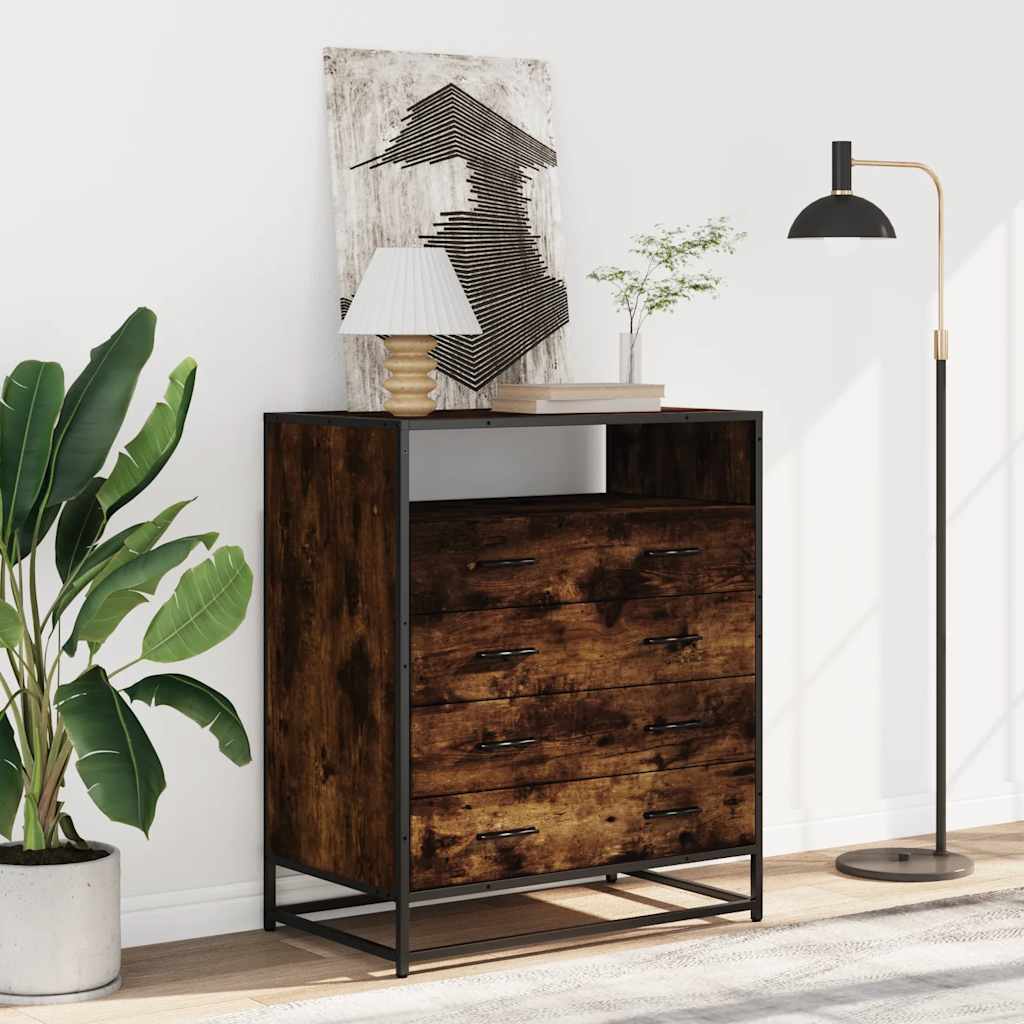 vidaXL Komoda, przydymiony dąb, 70x41x83,5 cm, materiał drewnopochodny