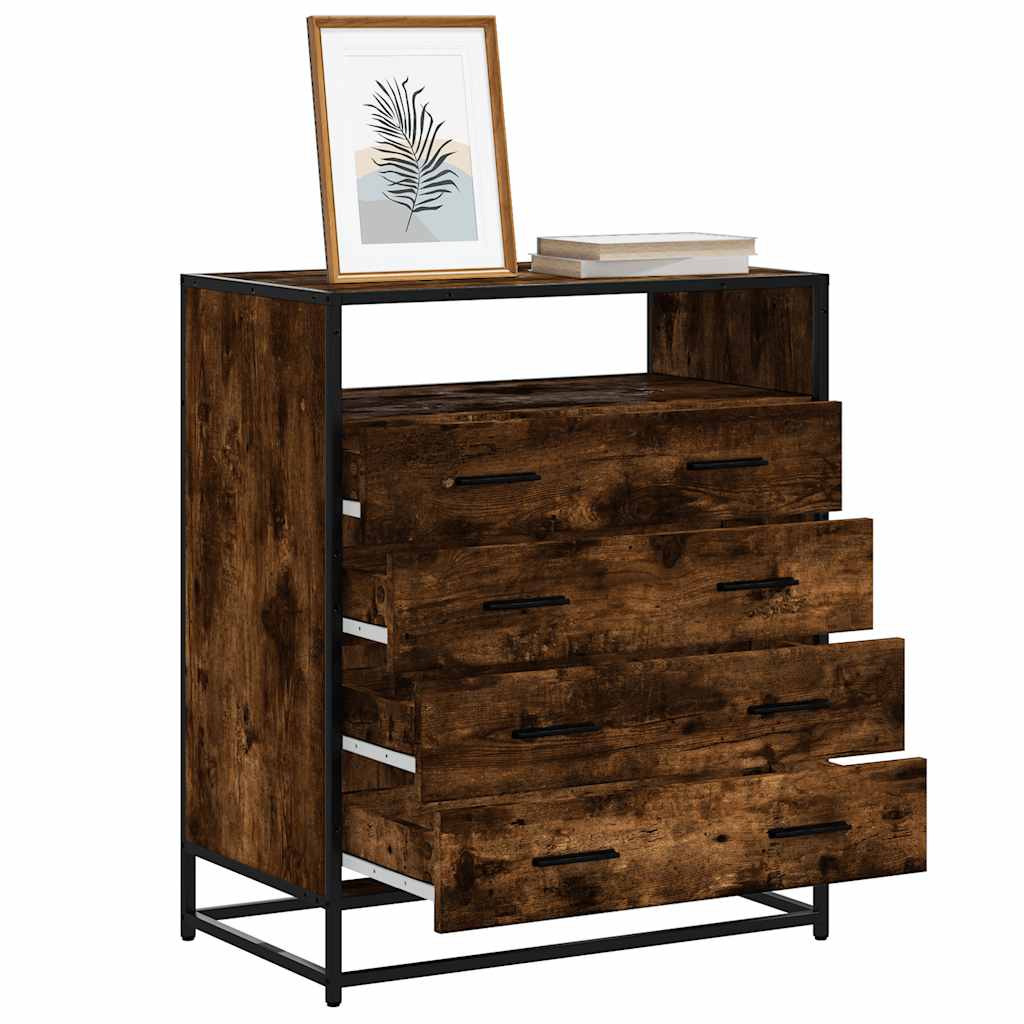 vidaXL Komoda, przydymiony dąb, 70x41x83,5 cm, materiał drewnopochodny