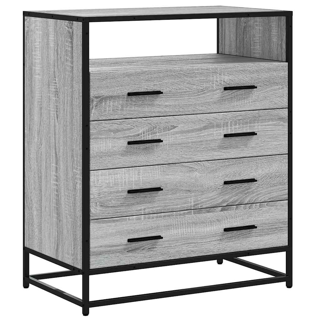 vidaXL Komoda, szary dąb sonoma, 70x41x83,5cm, materiał drewnopochodny