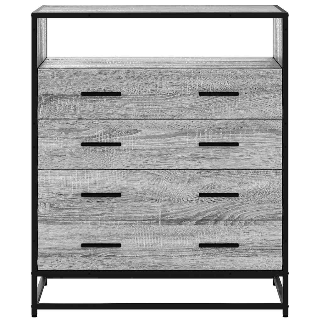 vidaXL Komoda, szary dąb sonoma, 70x41x83,5cm, materiał drewnopochodny