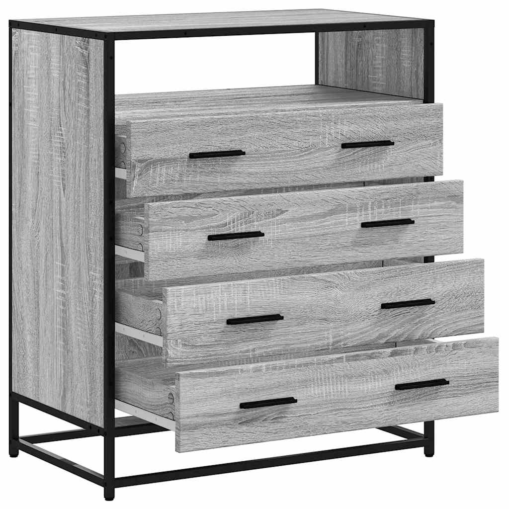 vidaXL Komoda, szary dąb sonoma, 70x41x83,5cm, materiał drewnopochodny