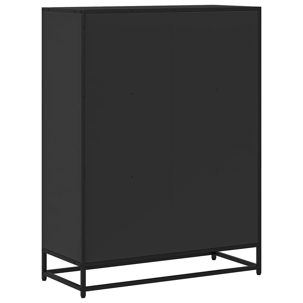 vidaXL Szafka, czarna, 80,5x35x107,5 cm, materiał drewnopochodny