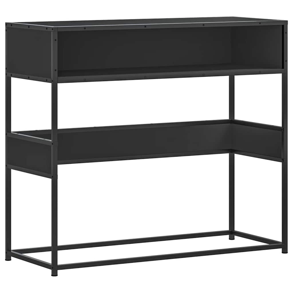vidaXL Stolik konsolowy, czarny, 90x35x80 cm, materiał drewnopochodny