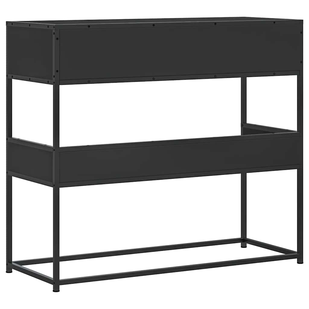 vidaXL Stolik konsolowy, czarny, 90x35x80 cm, materiał drewnopochodny