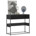 vidaXL Stolik konsolowy, czarny, 90x35x80 cm, materiał drewnopochodny