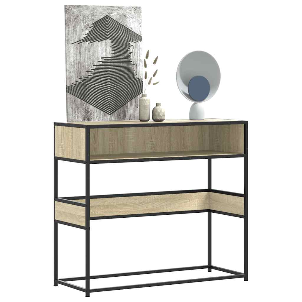vidaXL Stolik konsolowy, dąb sonoma, 90x35x80 cm