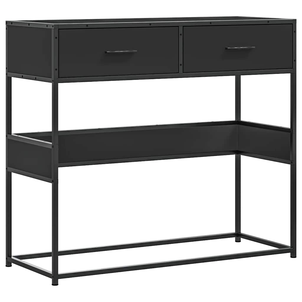 vidaXL Stolik konsolowy, czarny, 90x35x80 cm, materiał drewnopochodny
