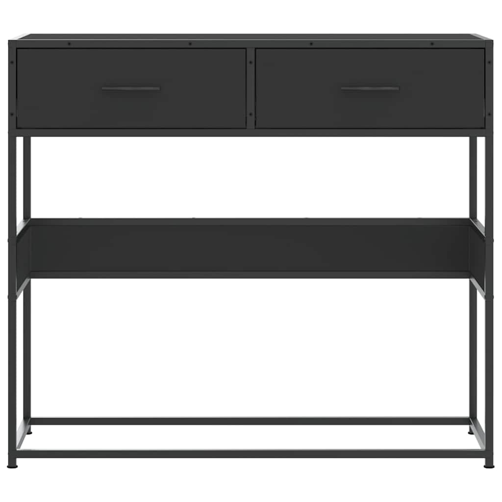 vidaXL Stolik konsolowy, czarny, 90x35x80 cm, materiał drewnopochodny