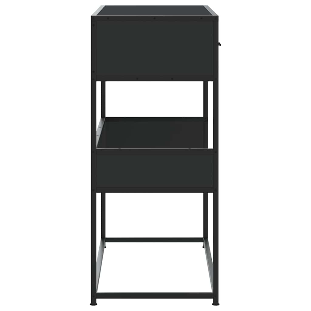 vidaXL Stolik konsolowy, czarny, 90x35x80 cm, materiał drewnopochodny