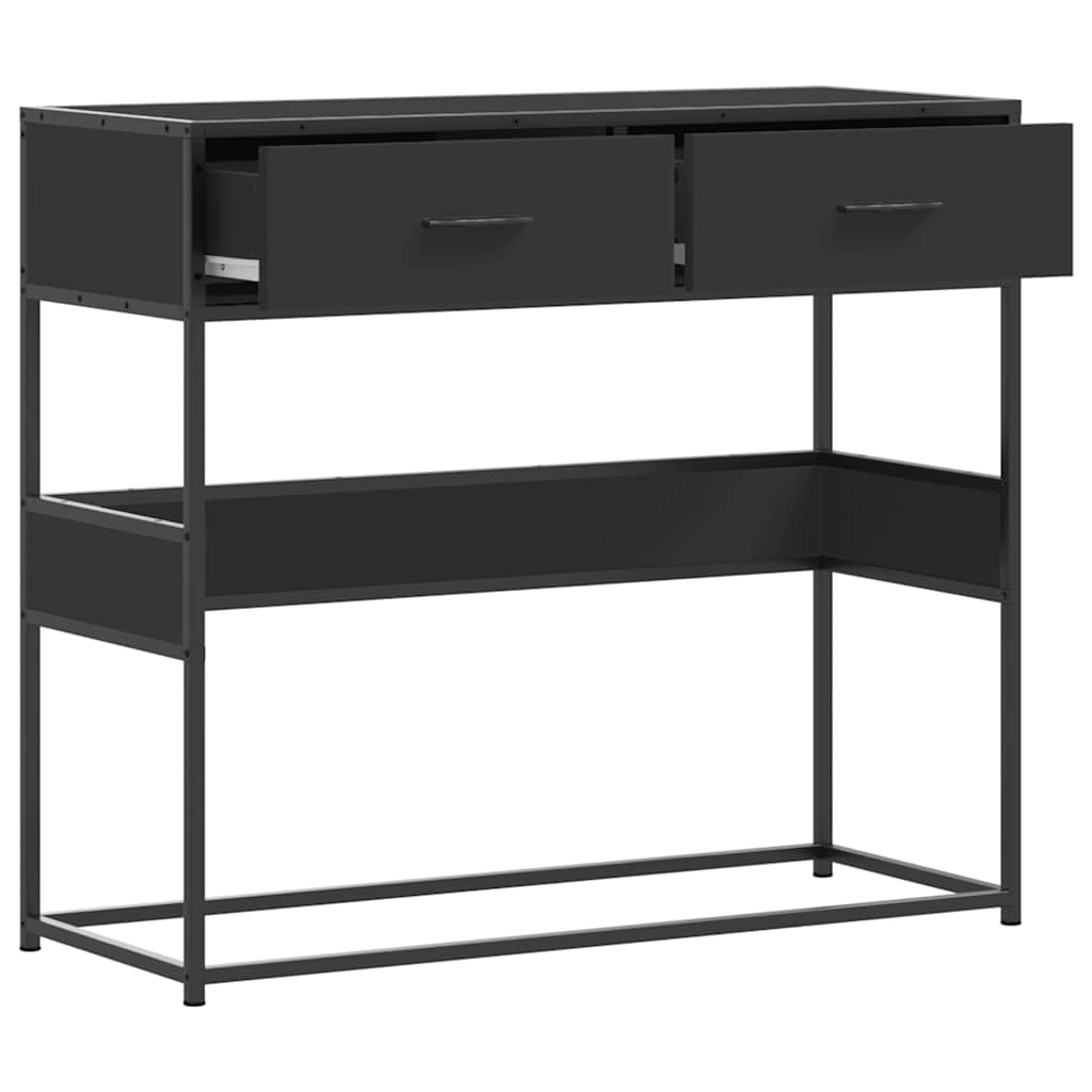 vidaXL Stolik konsolowy, czarny, 90x35x80 cm, materiał drewnopochodny