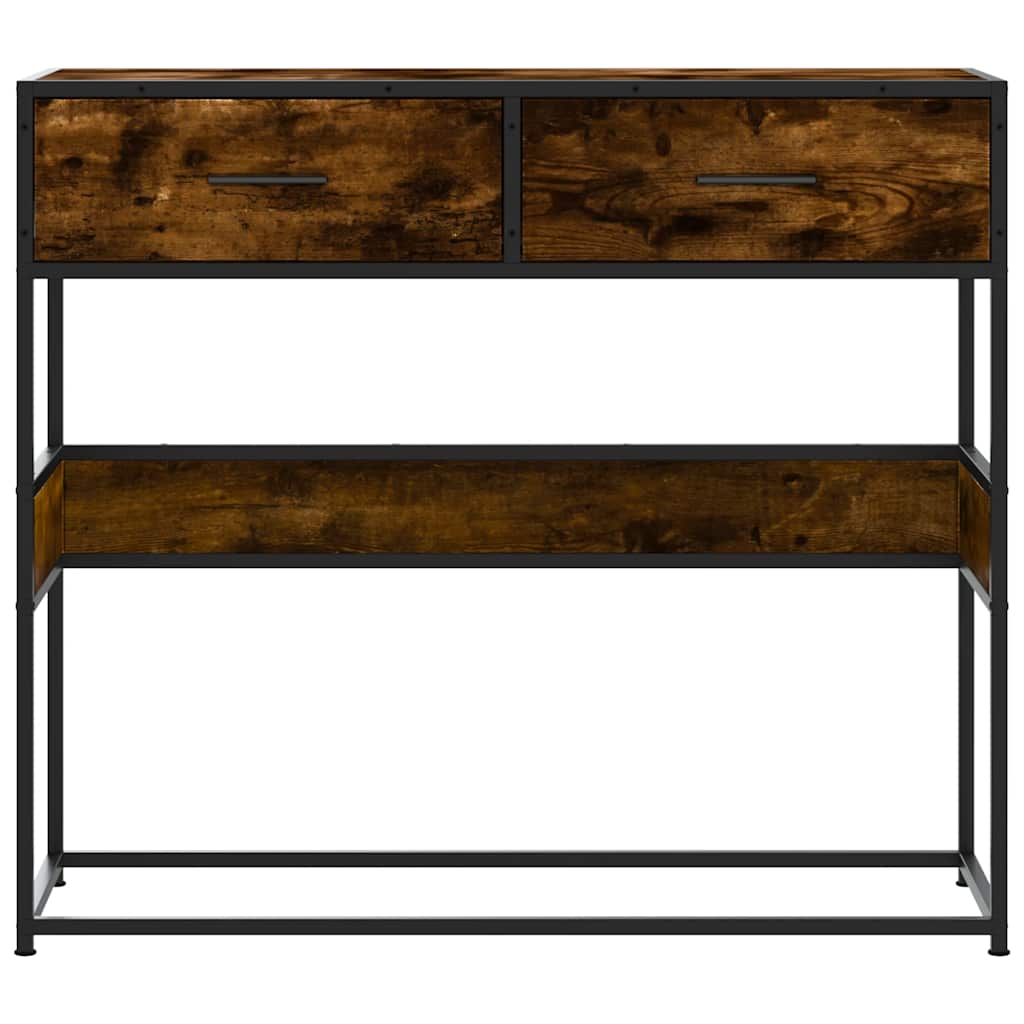 vidaXL Stolik konsolowy, przydymiony dąb, 90x35x80 cm