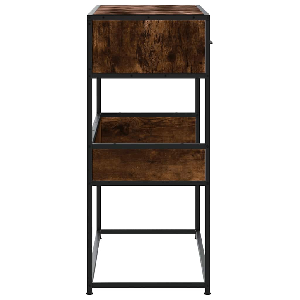 vidaXL Stolik konsolowy, przydymiony dąb, 90x35x80 cm