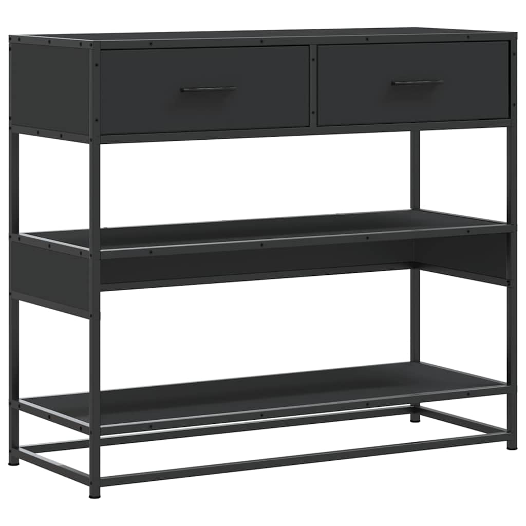 vidaXL Stolik konsolowy, czarny, 90x35x80 cm, materiał drewnopochodny