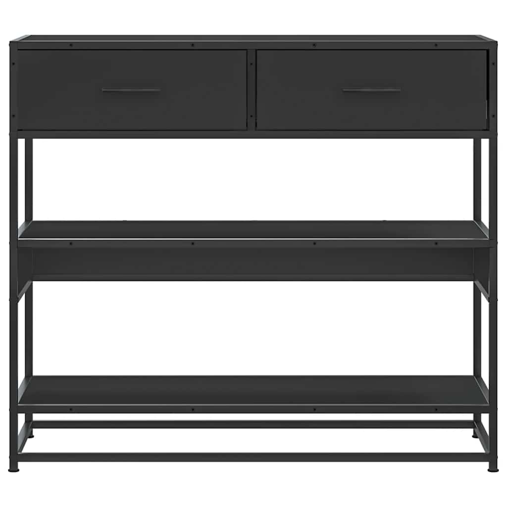 vidaXL Stolik konsolowy, czarny, 90x35x80 cm, materiał drewnopochodny