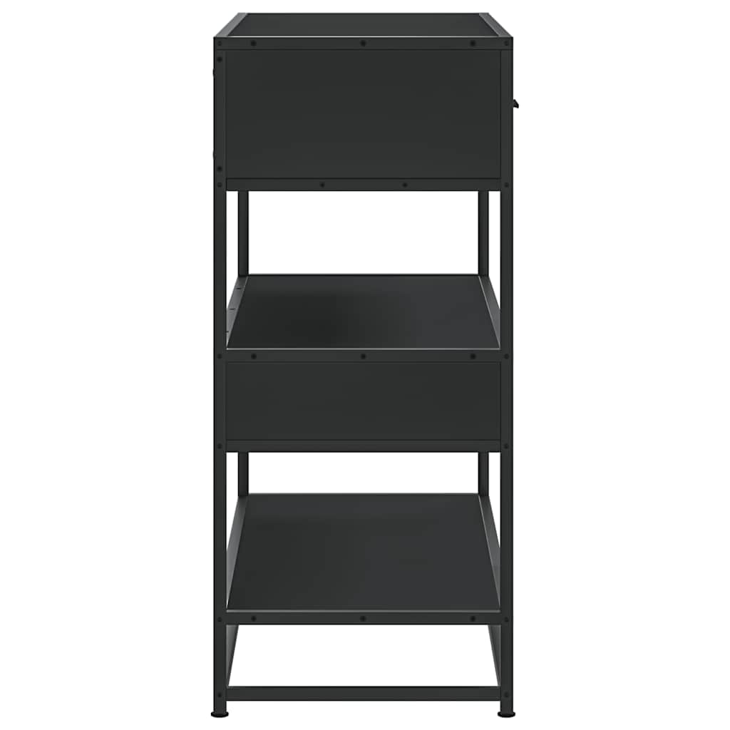 vidaXL Stolik konsolowy, czarny, 90x35x80 cm, materiał drewnopochodny